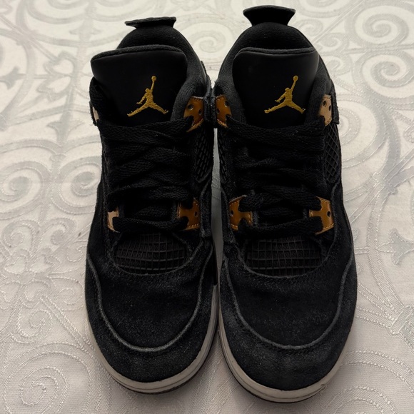 Nike Air Jordan 4 Retro Preschool Royalty Black Gold Sneakers Kid Size 13C - Picture 9 of 13